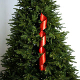 32" Red Glitter Finial Swirl Ornament