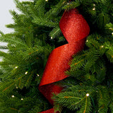 32" Red Glitter Finial Swirl Ornament
