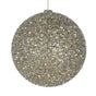 8" Champagne Tinsel Ball Ornament