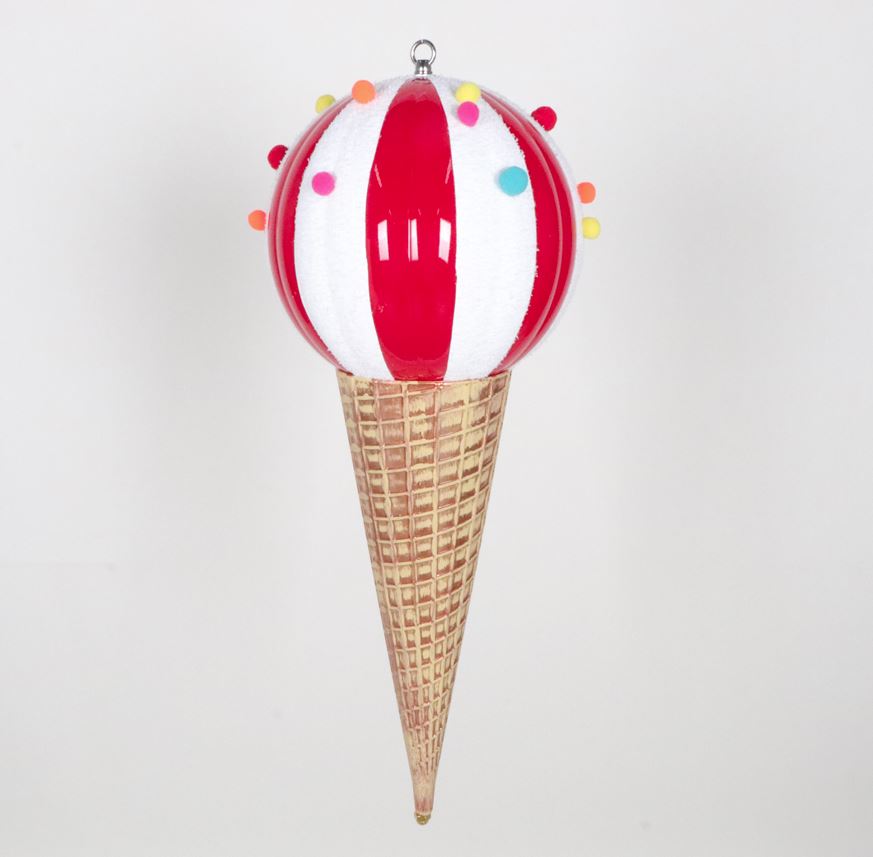 26" Red & White Jumbo Ice Cream Ornament