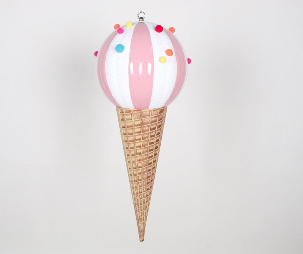 26" Pink & White Jumbo Ice Cream Ornament