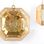 6" Clear Gold Glitter Square Jewel Ornament