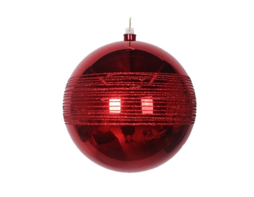 4" Red Glitter Shiny Ball Ornament