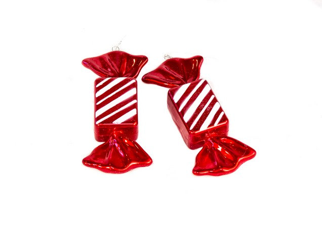 8" Red & White Candy Ornament