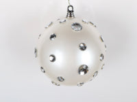 8" White Jewel Ball Ornament
