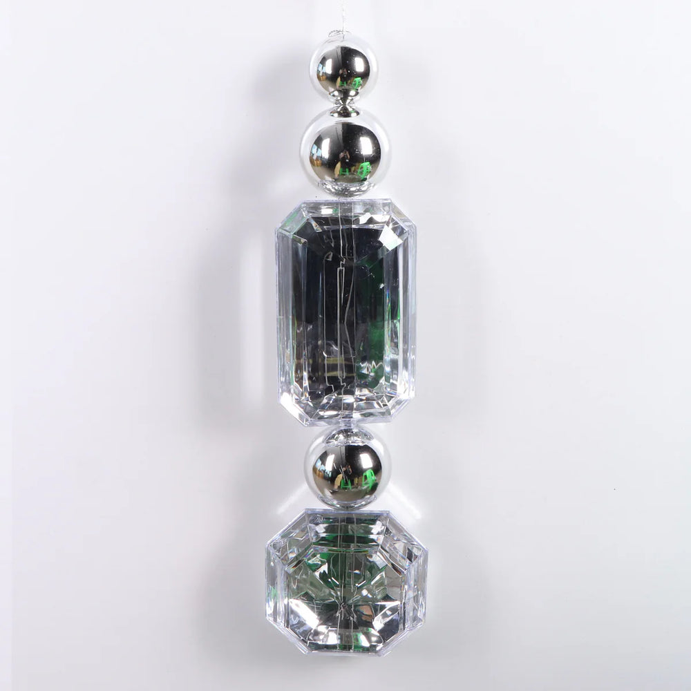 24" Silver Jewel Drop Ornament
