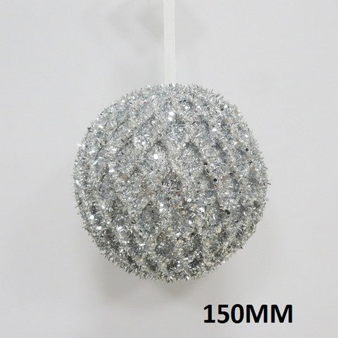 6" Glitter Net Ball Ornament