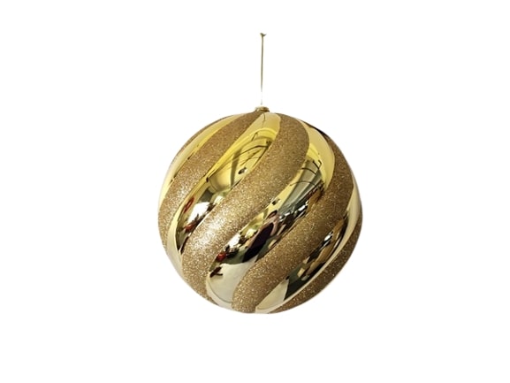 10" Spiral Shiny Ball Ornament