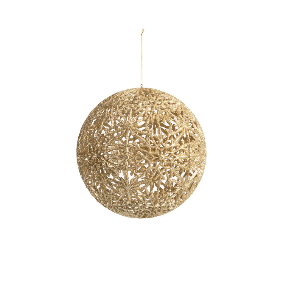 6" Glitter Snowflake Ball Ornament