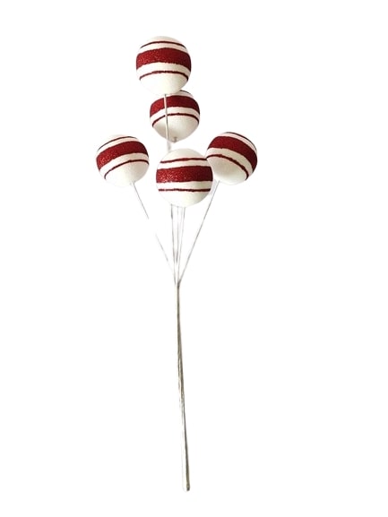 24" Red & White Candy Ball Pick
