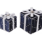 6" & 8" Blue With Silver Bow Gift Box Set