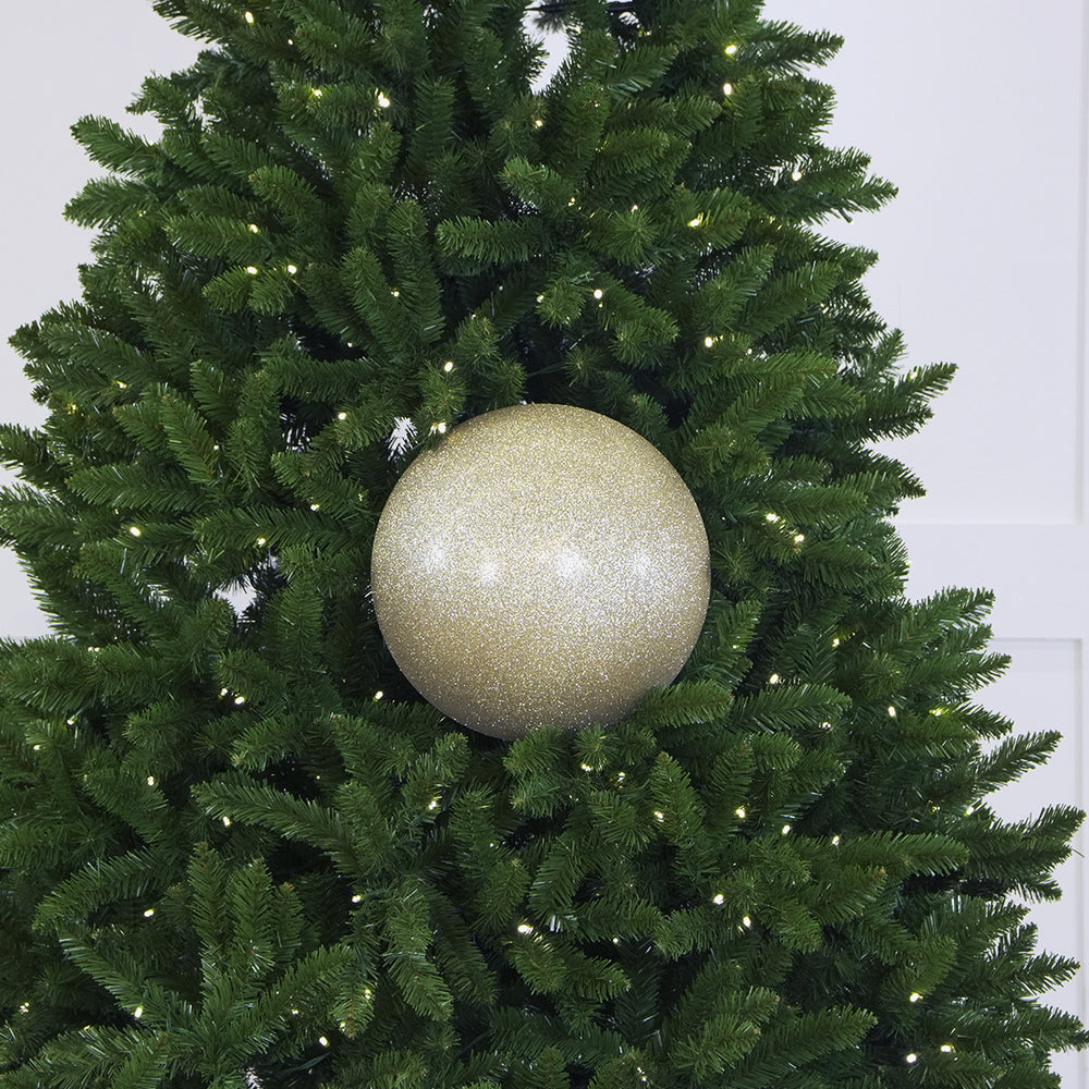 12" Champagne Glitter Ball Ornament