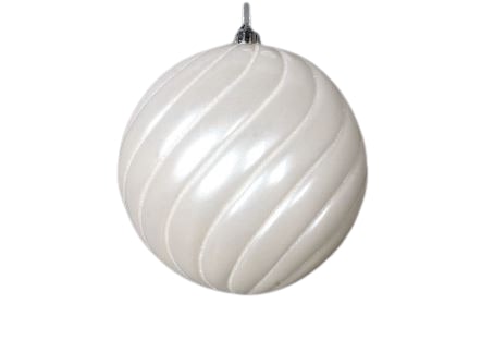 200MM Shatterproof White Glitter Swirl Ball