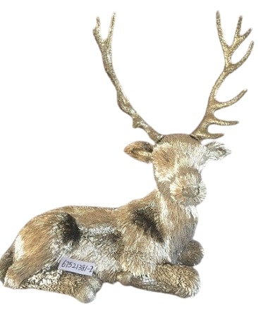 2.5 FT Gold Lying Deer
