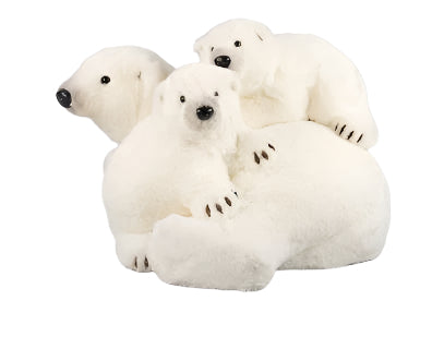 13" Polar Bear With Cubs