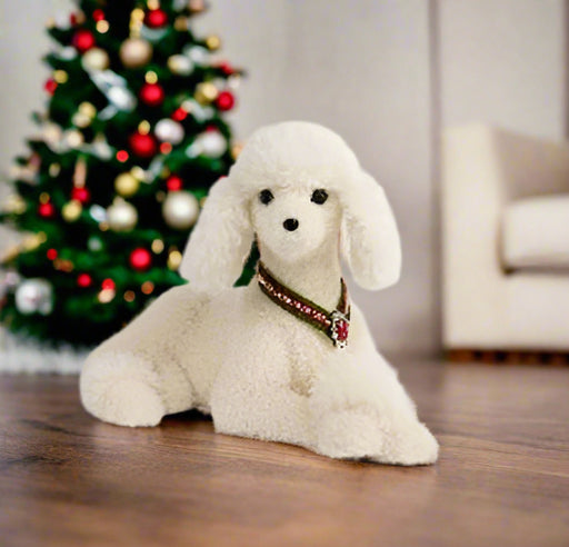 13" White Poodle with Collar