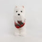 12" White Dog with Red Scarf