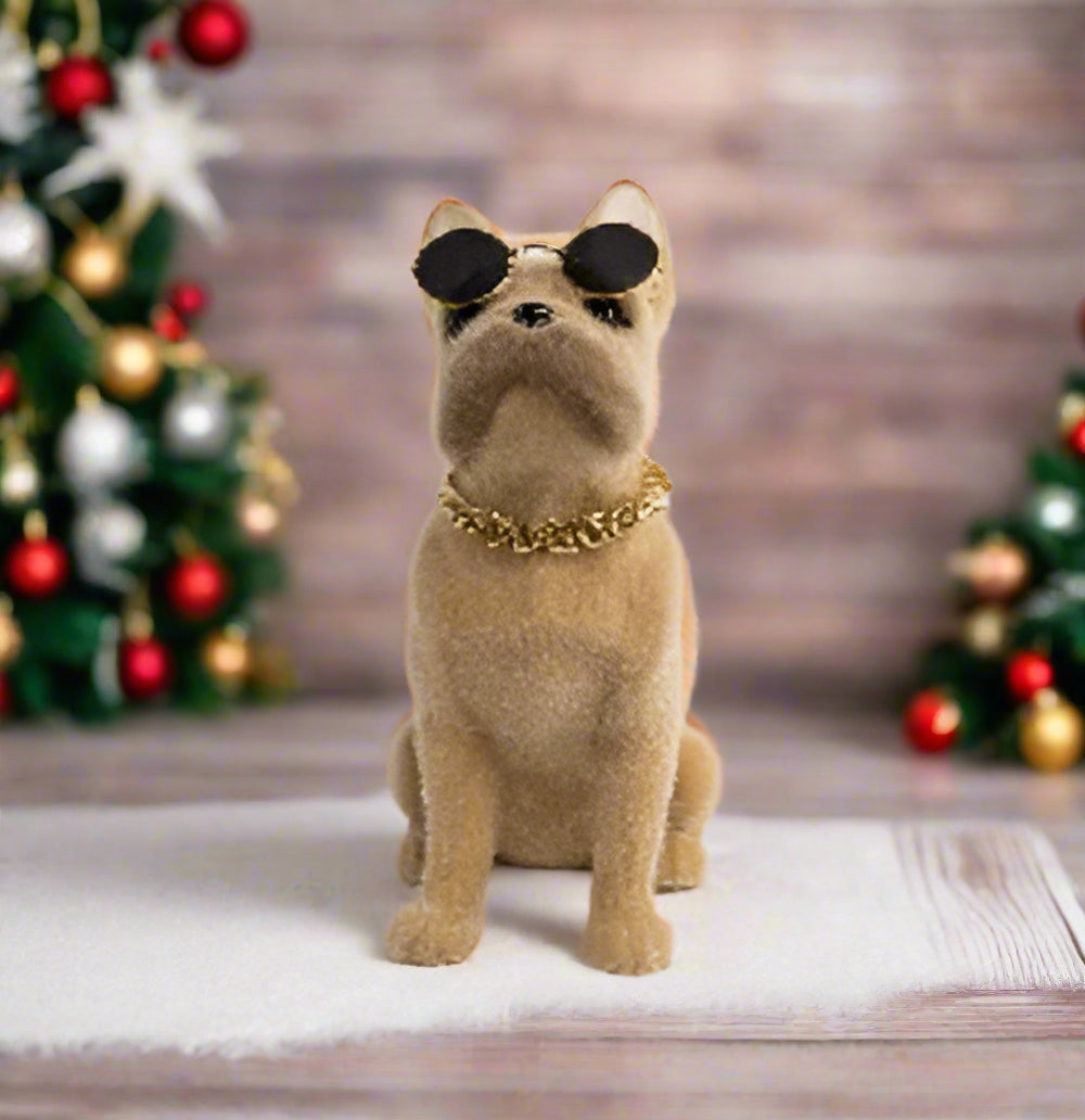 14" Brown Dog with Glasses