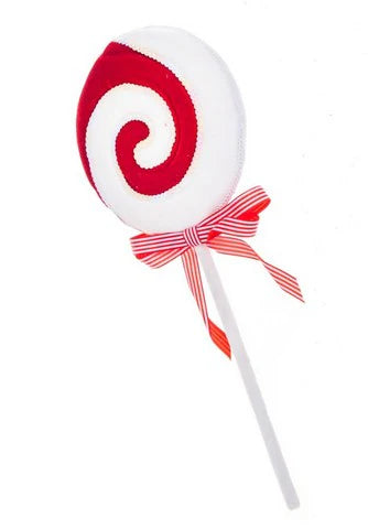 19" Red & White Lollipop With Bow