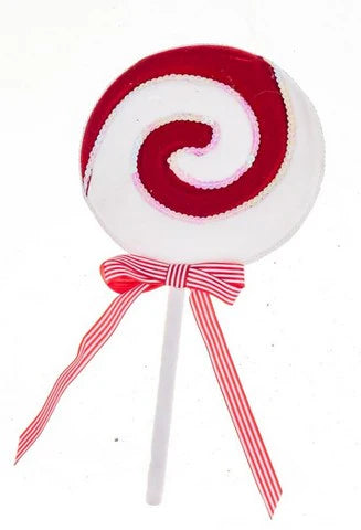 19" Red & White Lollipop With Bow