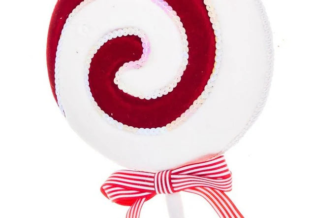 19" Red & White Lollipop With Bow