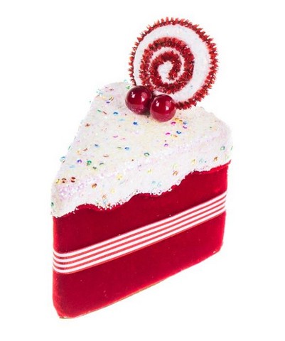 6" Red Cake With Sprinkle Ornament