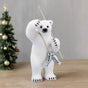 19" White Polar Bear With Sequined Fish