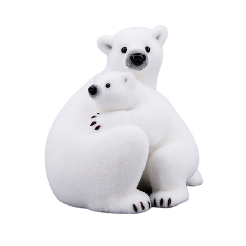 16" Polar Bear Hugging Cub