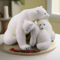 17" Momma Polar Bear With Cubs