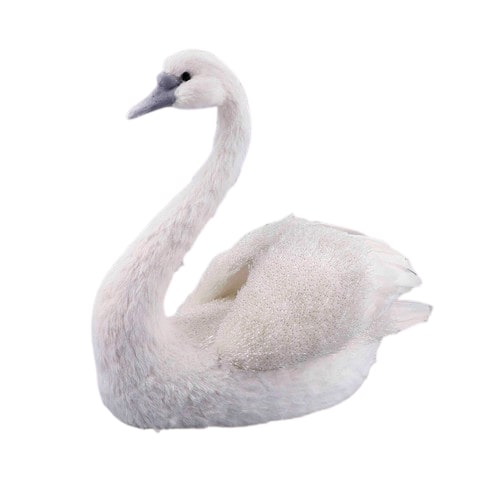 21" White Elegant Swan
