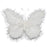 9" White Furry Butterfly