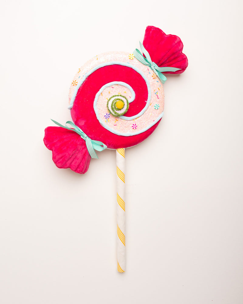 17" Pink Swirl Lollipop Pick