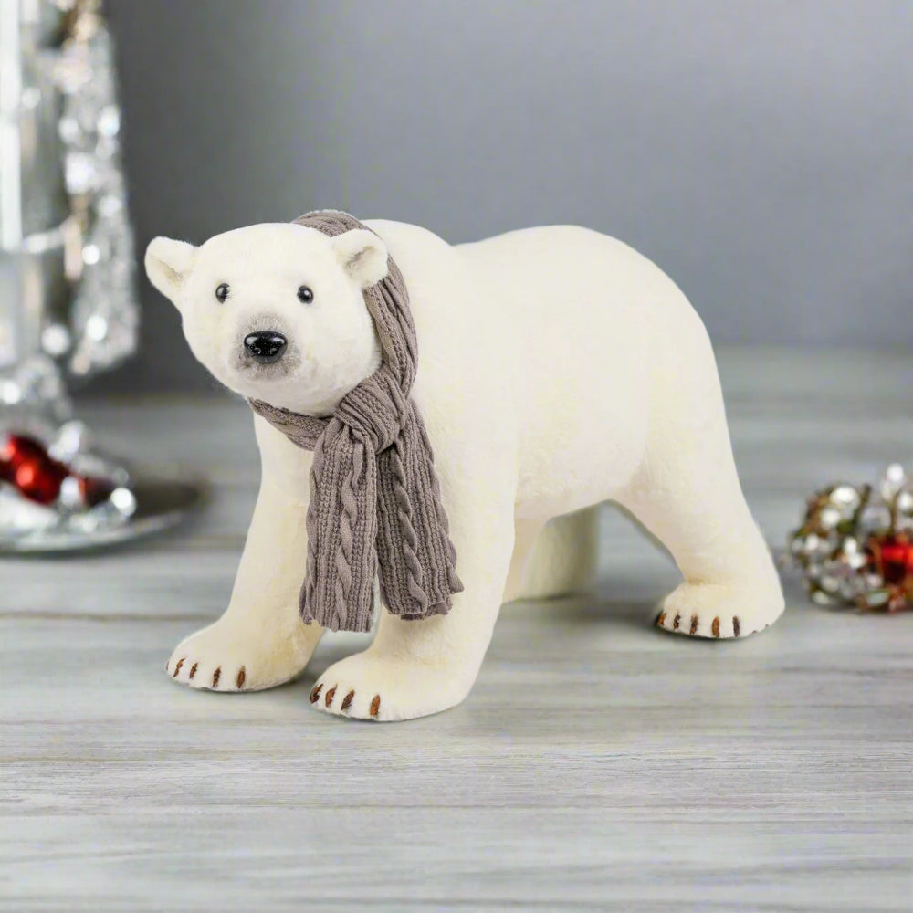 2.5 FT Polar Bear With Scarf