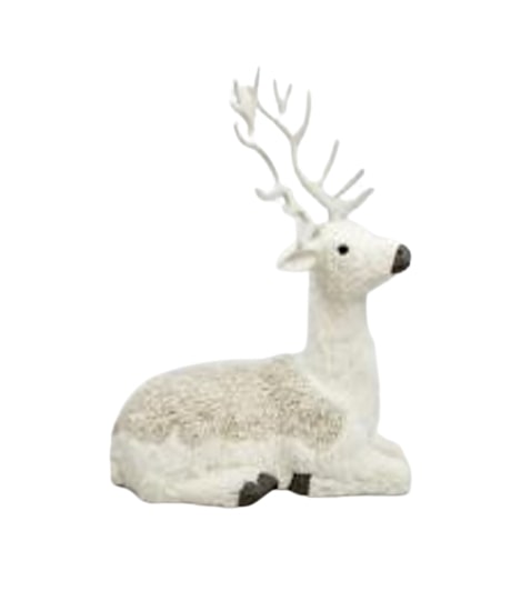 2.8 FT White Reindeer Laying Down
