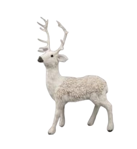 24" White Standing Reindeer