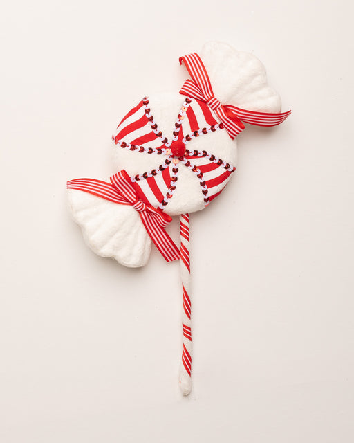 16"  Red And White Stripes Candy Pick