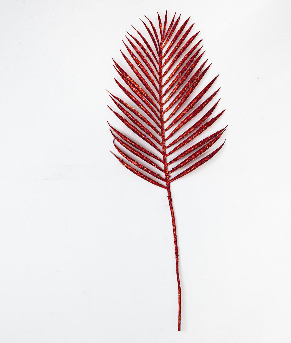 24" Glitter Palm Leaf Stem