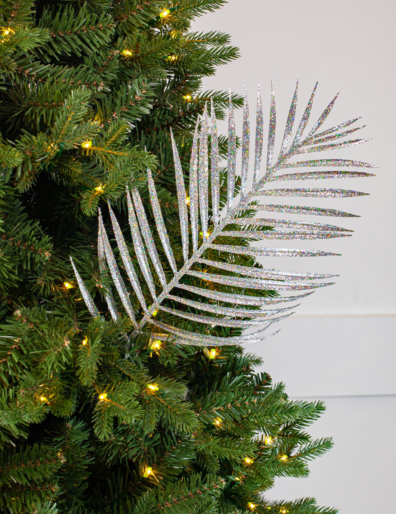 24" Glitter Palm Leaf Stem