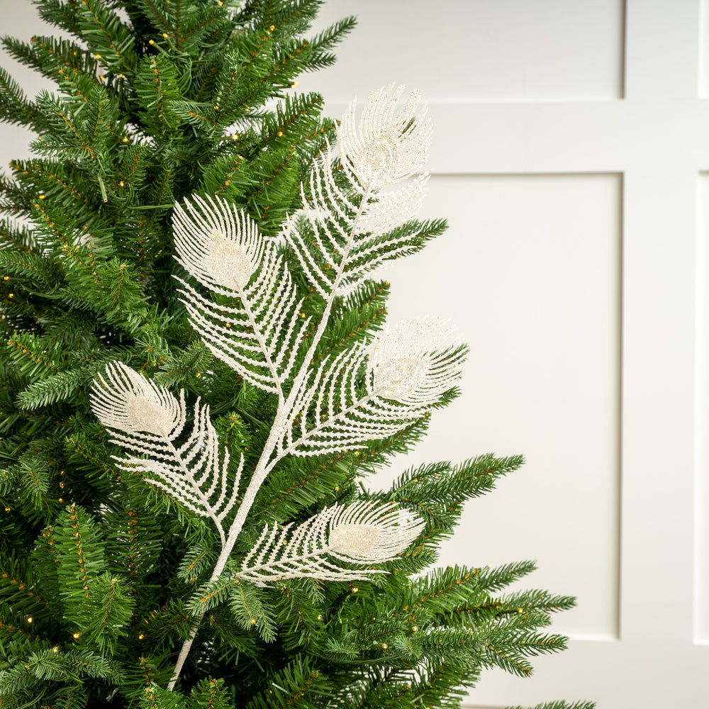 32" White Peacock Branch