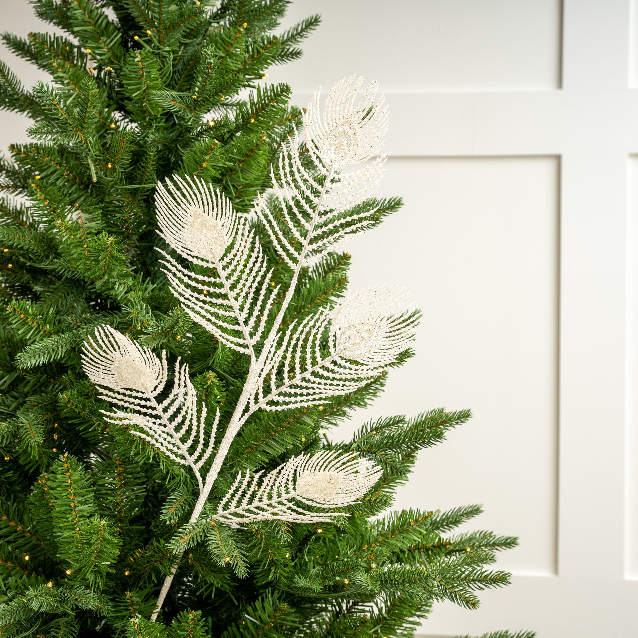 32" White Peacock Branch