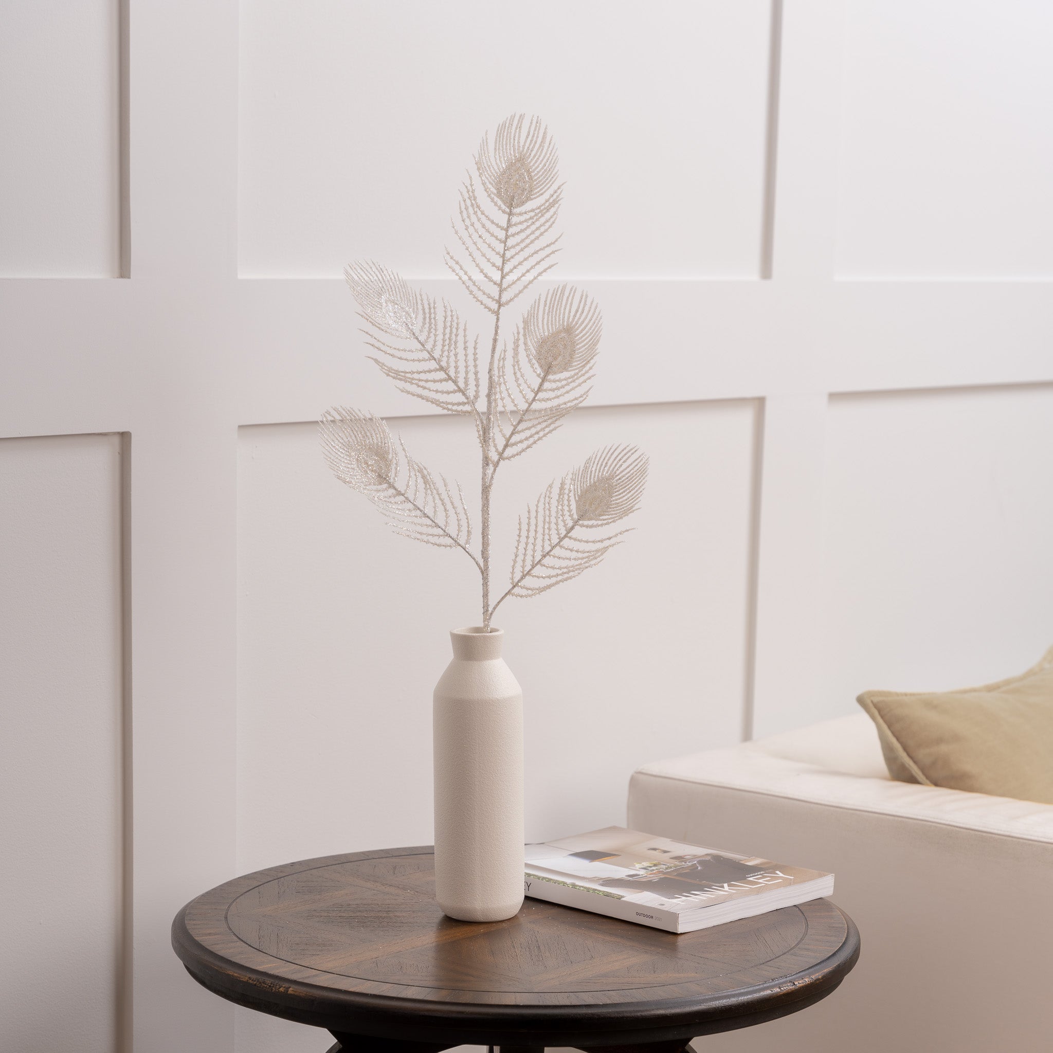 32" White Peacock Branch