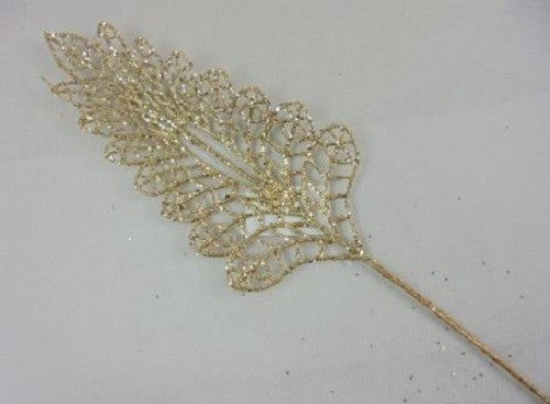 21" Gold Fern Leaf Pick