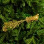 12" Gold Glitter Long Tail Bird