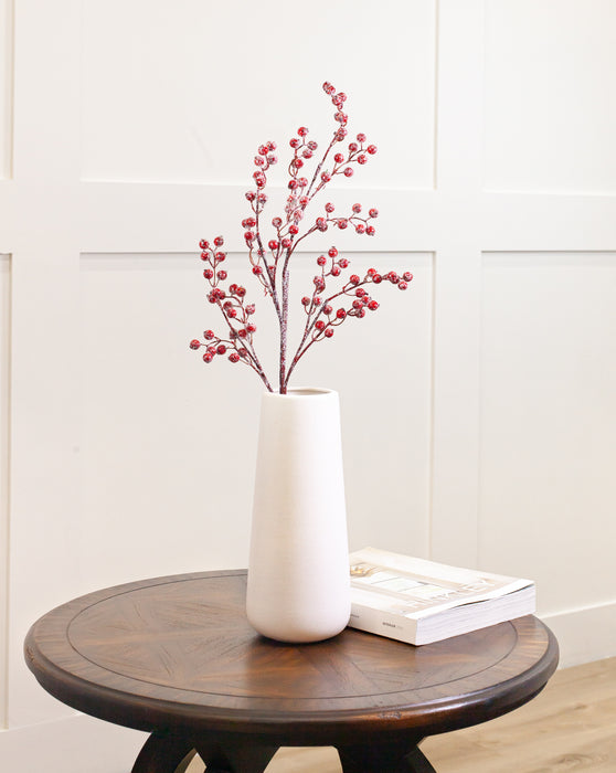 30" Red Iced Berry Branch