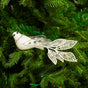 8" White & Silver Jewel Bird