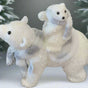 11" Mama Polar Bear & Cub With Scarves
