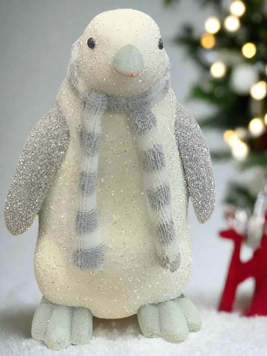10" Icy White & Grey Penguin