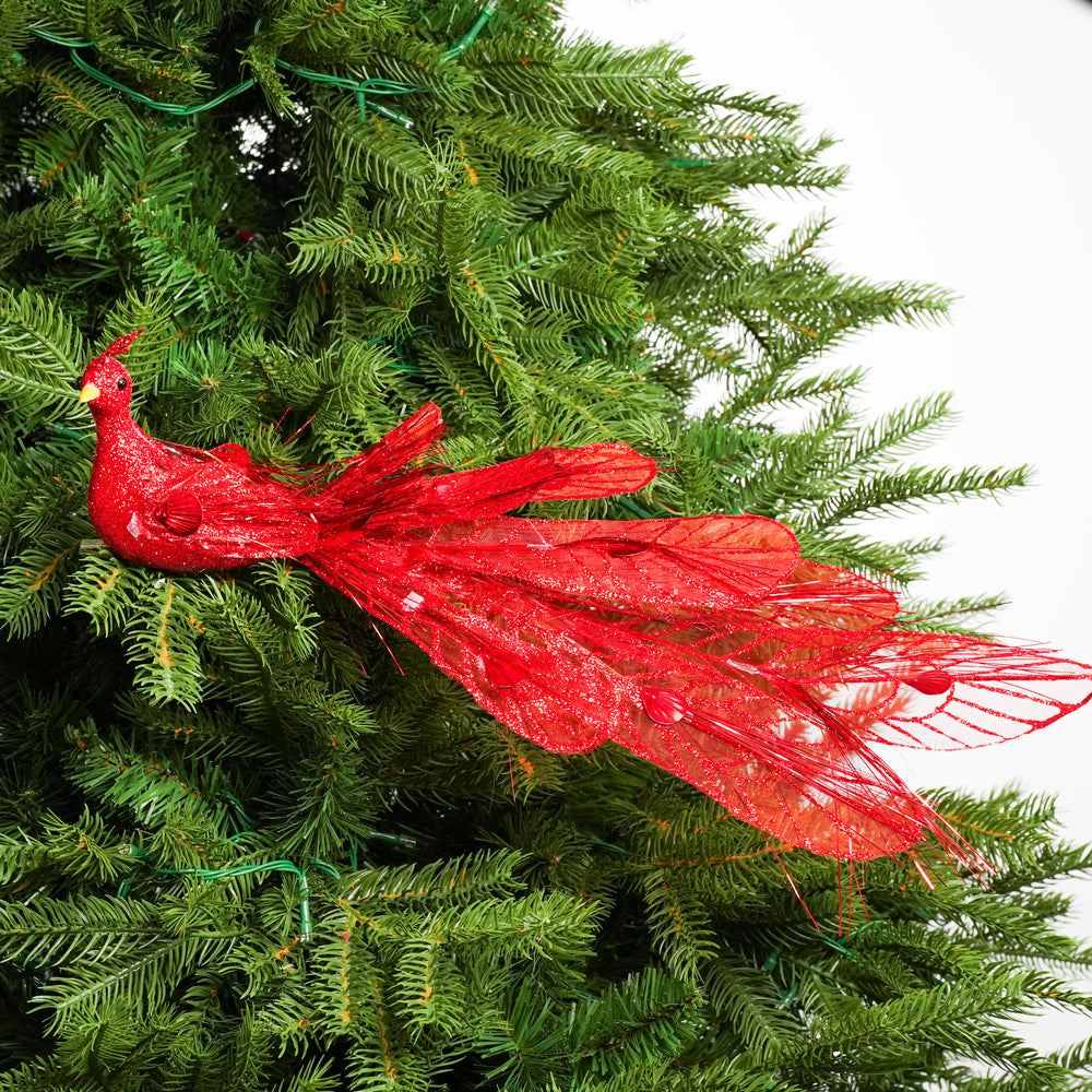 17" Red Long Tail Bird