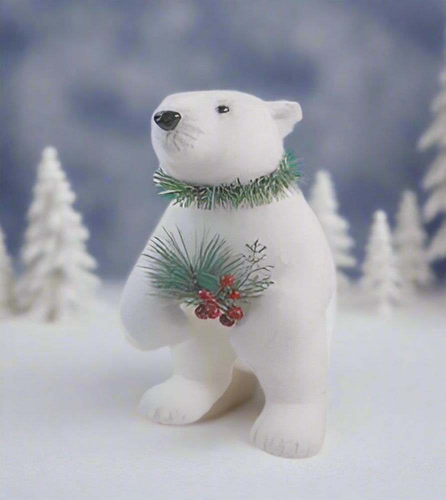 13" Polar Bear With White Hat