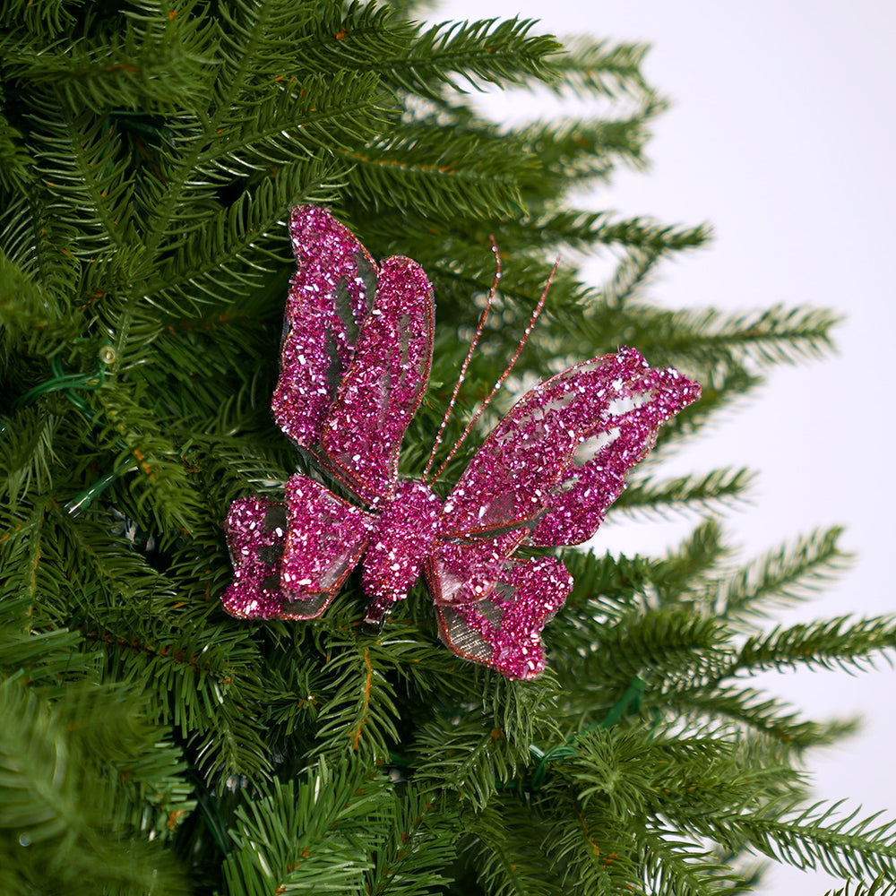 5" Pink Glitter Butterfly